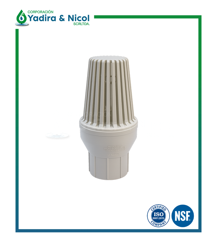 CHECK PIE BLANCO CON ROSCA PVC SH-DFP