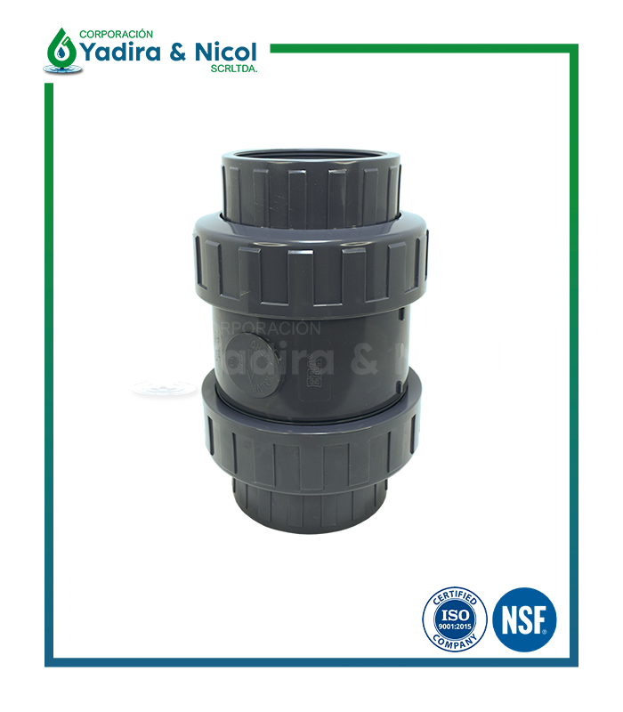 CHECK RESORTE CON DOBLE UNIVERSAL CON ROSCA PVC ERA