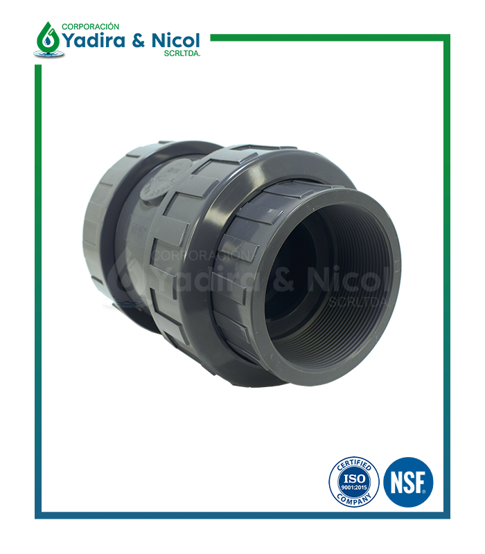 CHECK RESORTE CON DOBLE UNIVERSAL CON ROSCA PVC ERA