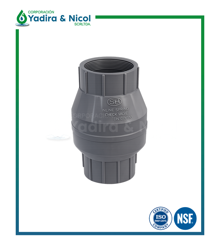 CHECK RESORTE GRIS CON ROSCA PVC SH-DFP