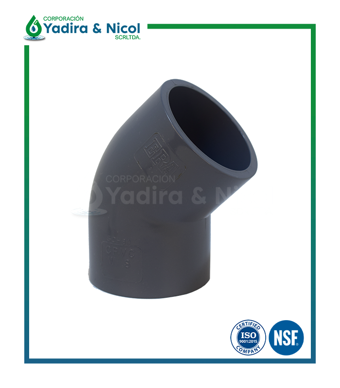 CODO DE 45° A PRESIÓN PVC SCH-80 ERA