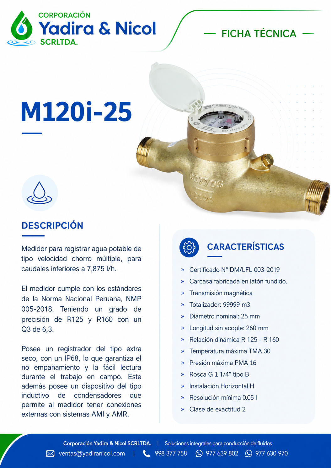 MEDIDOR 1″ CHORRO MULTIPLE HONEYWELL