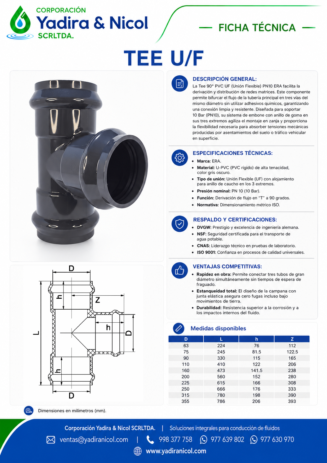 TEE REGULAR PVC UF ERA