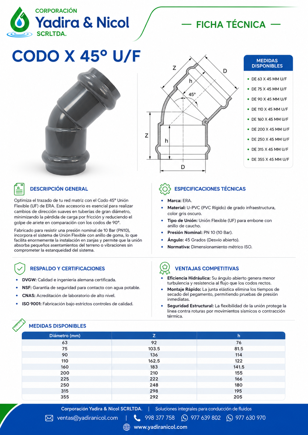CODO DE 45° PVC UF ERA