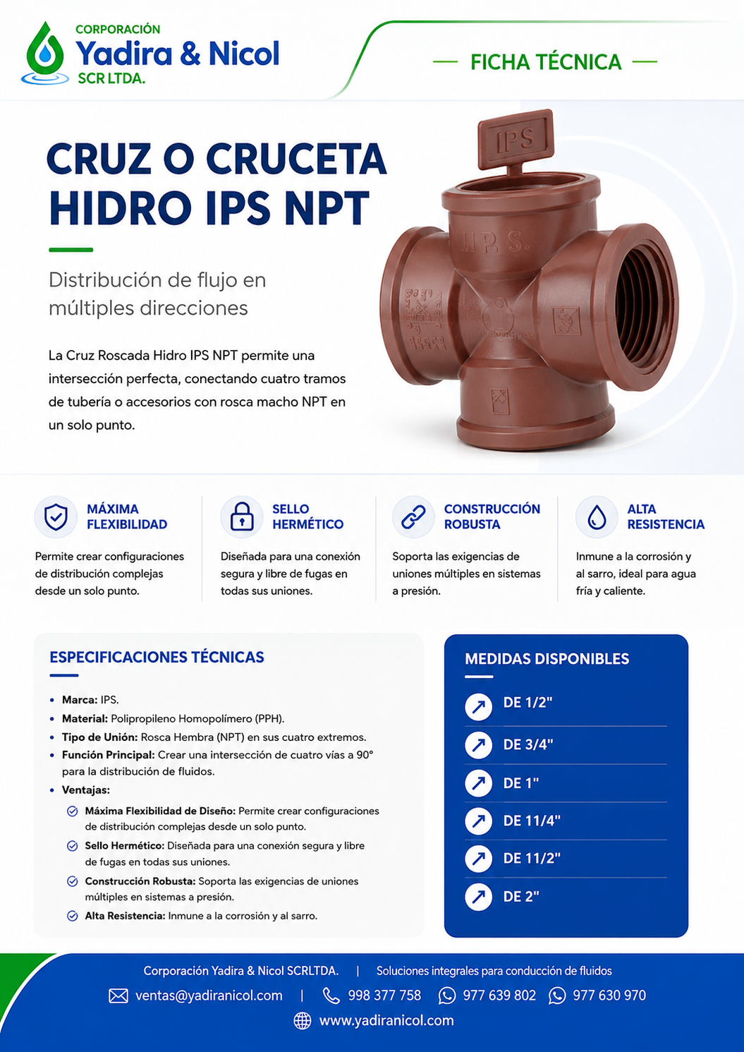 CRUZ CON ROSCA HIDRO PPH IPS