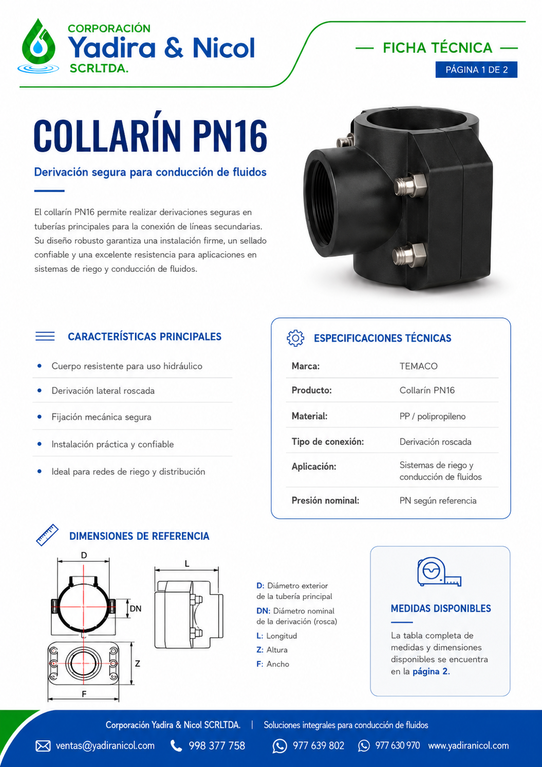 COLLARIN O ABRAZADERA HDPE TIANYAN