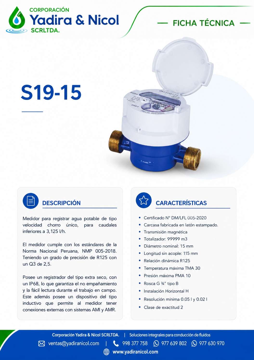 MEDIDOR 1/2″ CHORRO UNICO BOSS