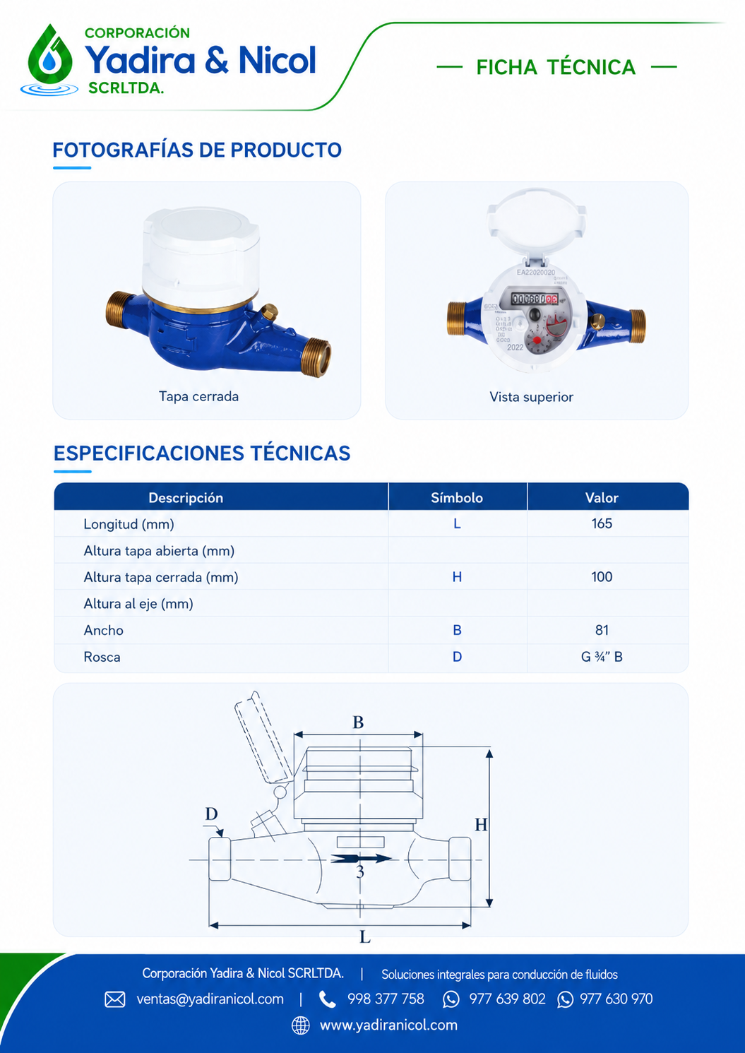 MEDIDOR 1/2″ CHORRO MULTIPLE BOSS
