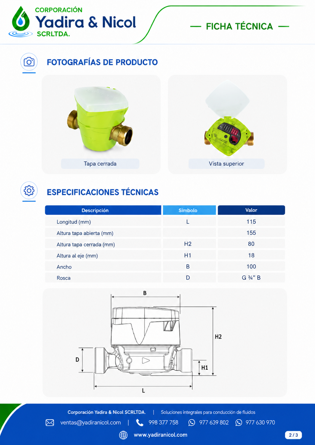 MEDIDOR 3/4″ CHORRO UNICO HONEYWELL