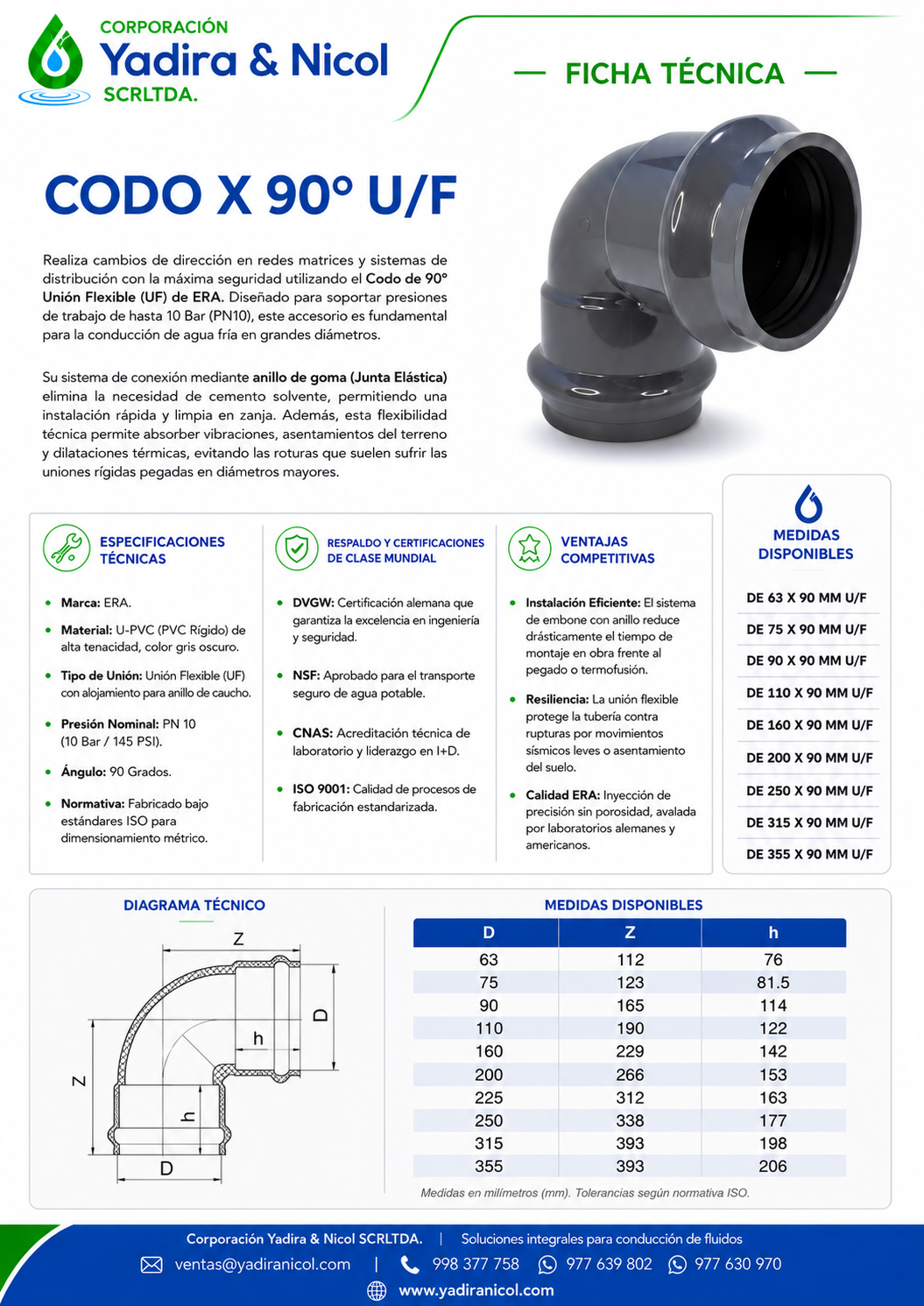 CODO DE 90° PVC UF ERA