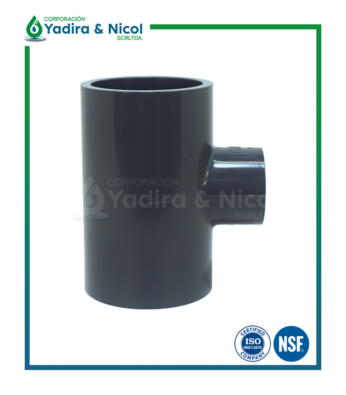 TEE CON REDUCCIÓN A PRESIÓN PVC SCH-80 ERA