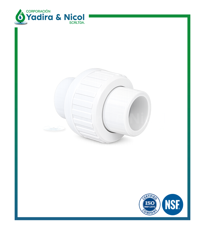 UNIÓN UNIVERSAL BLANCA A PRESIÓN PVC SH-DFP