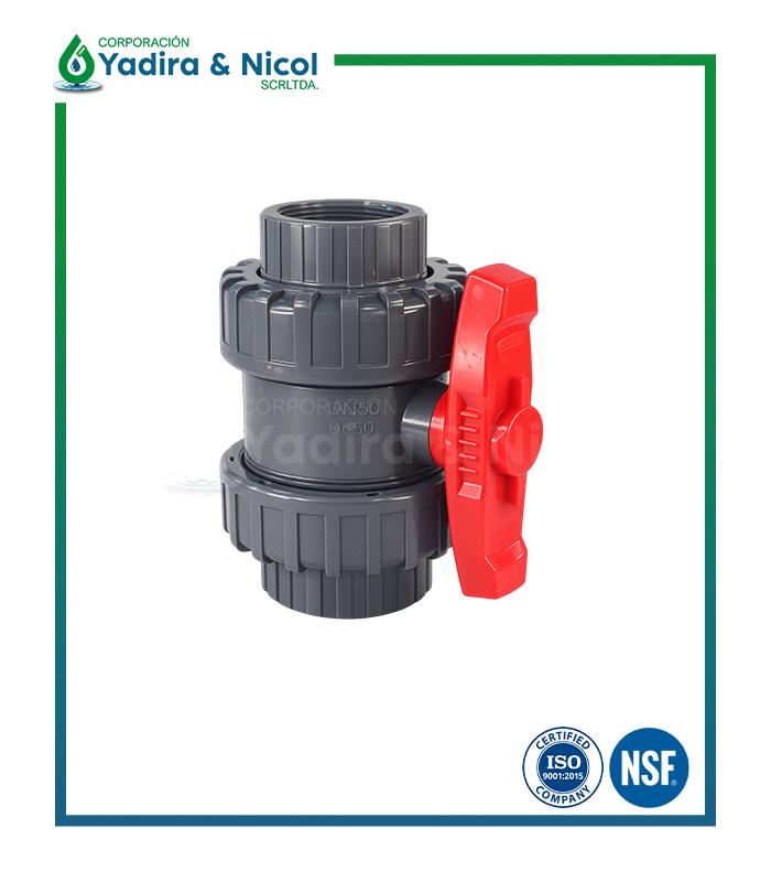 VÁLVULA CON DOBLE UNIVERSAL CON ROSCA PVC SCH-80 SH-DFP