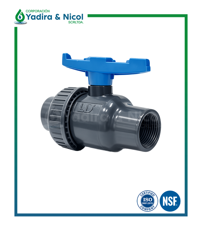 VÁLVULA CON UNA UNIVERSAL CON ROSCA PVC LD