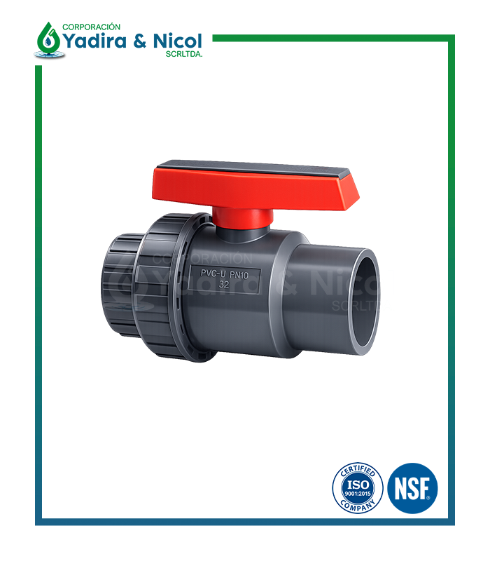 VÁLVULA CON UNA UNIVERSAL A PRESIÓN PVC ERA