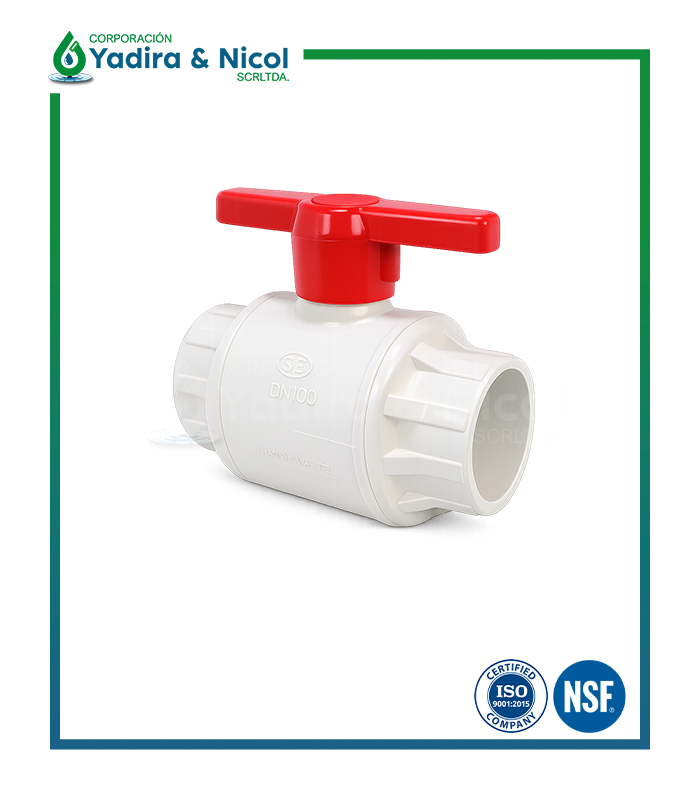 VÁLVULA ESFERICA BLANCO A PRESIÓN PVC SH-DFP