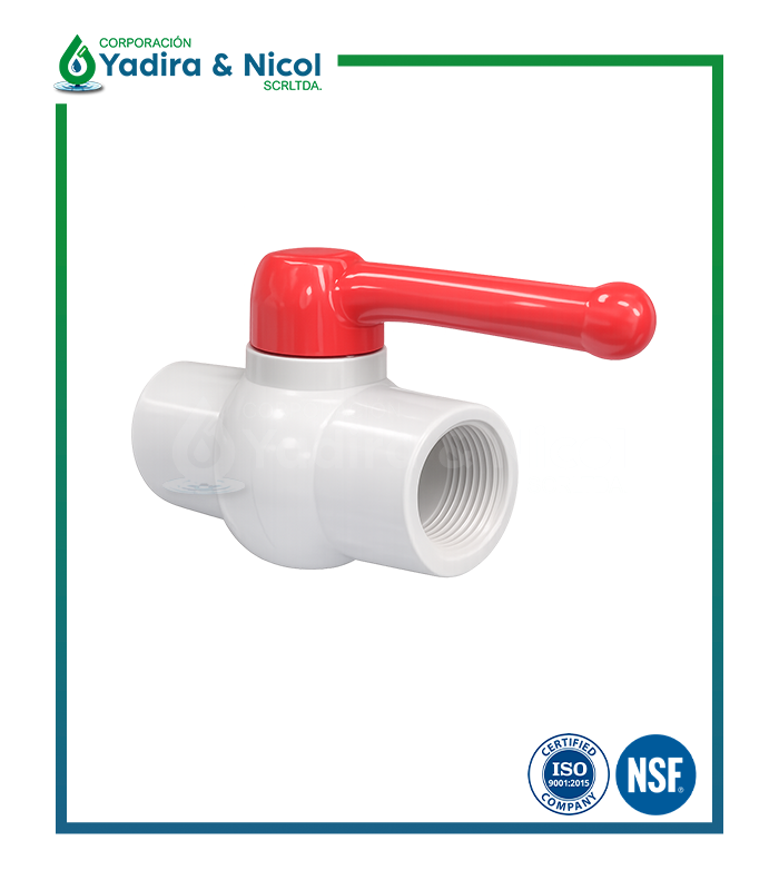 VÁLVULA ESFERICA CON ROSCA BLANCO PVC ERA