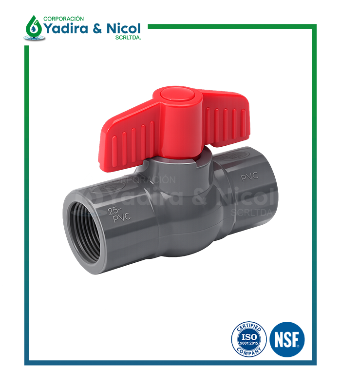 VÁLVULA ESFERICA CON ROSCA PVC LESSO