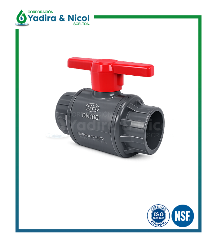 VÁLVULA ESFERICA GRIS A PRESIÓN PVC SH-DFP