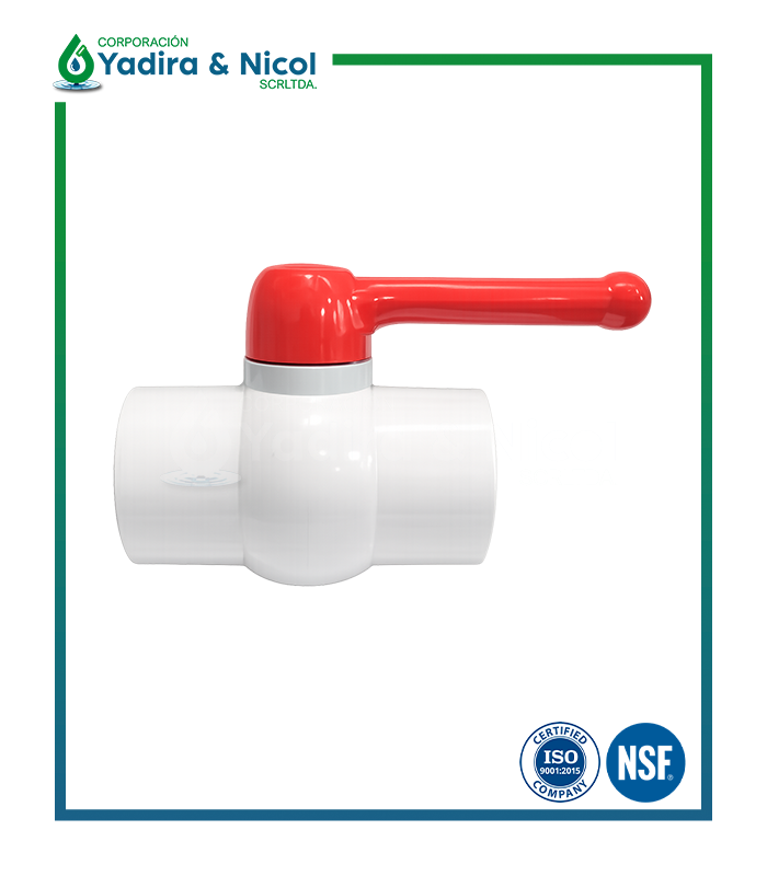 VÁLVULA ESFERICA A PRESIÓN BLANCO PVC ERA